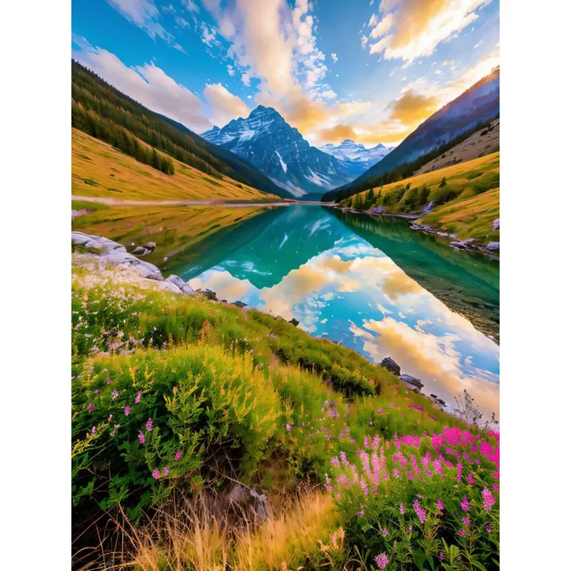 

GATYZTORY Scenery Oil Painting By Numbers 60x75cm Paint By Numbers Landscape On Canvas DIY Frameless Draw Number