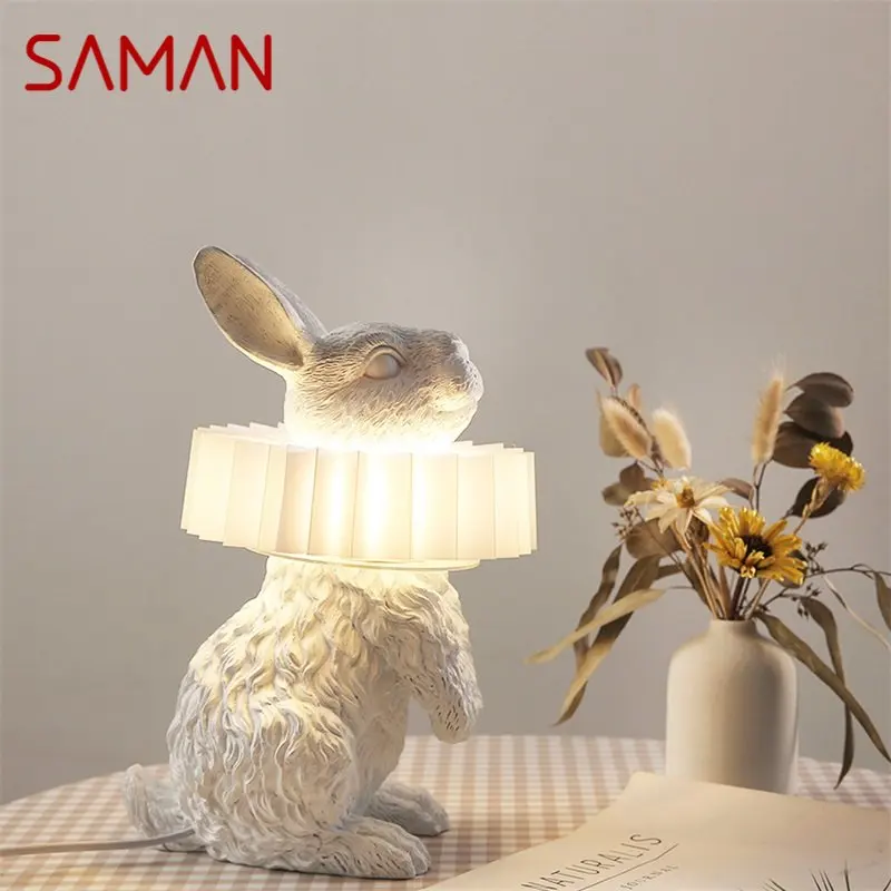 

SAMAN Modern Table Lamp Creative LED Rabbit Desk Light Decorative for Home Living Room Bedroom