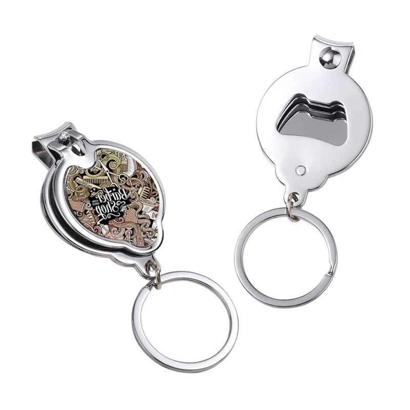 

Multifunctional Keychain Cute Nail Clipper Keyring Glass Handmade Jewelry