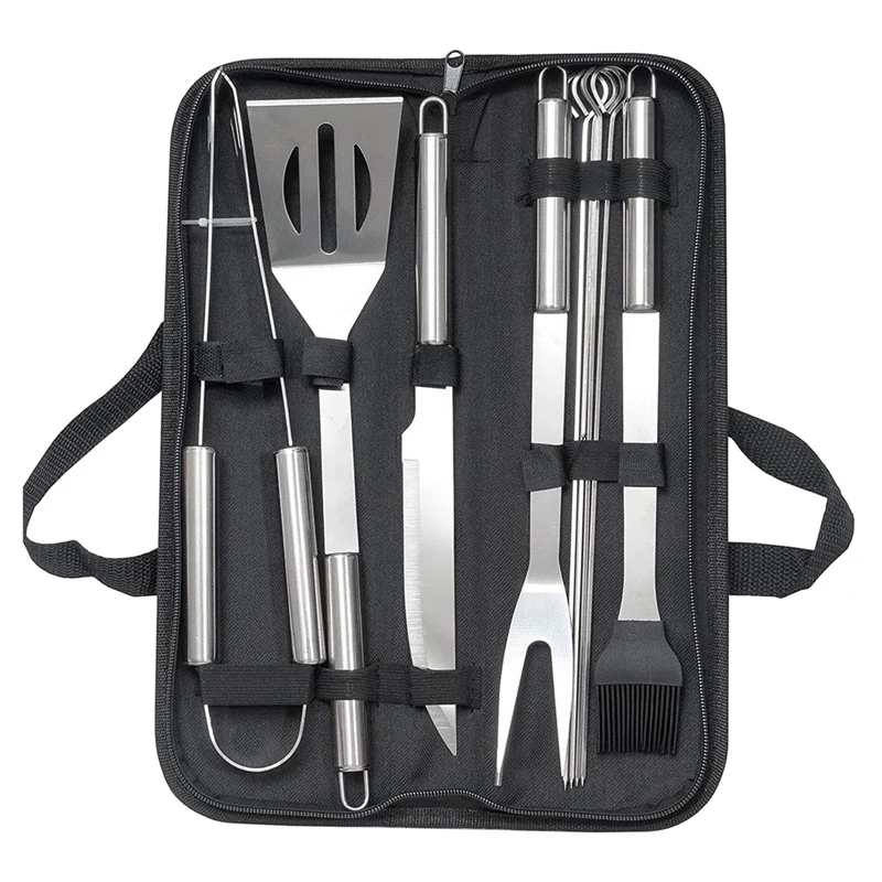 

10 шт. аксессуары для барбекю из нержавеющей стали с мешками для хранения барбекю для друзей и семьи