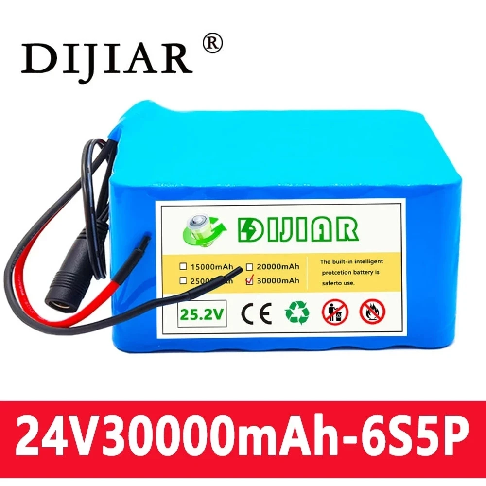 

Dijiar 24V 15Ah/20A/25A/30A 6S5P lithium battery pack 25.2V for electric moped scooters with BMS