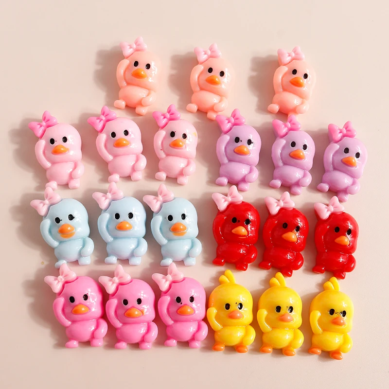 

10pcs Solid Color Cute Chicken Duck Bird Charms Resin Flatback Cabochon Resin Accessories Decoration for Hair Bows Phone Case