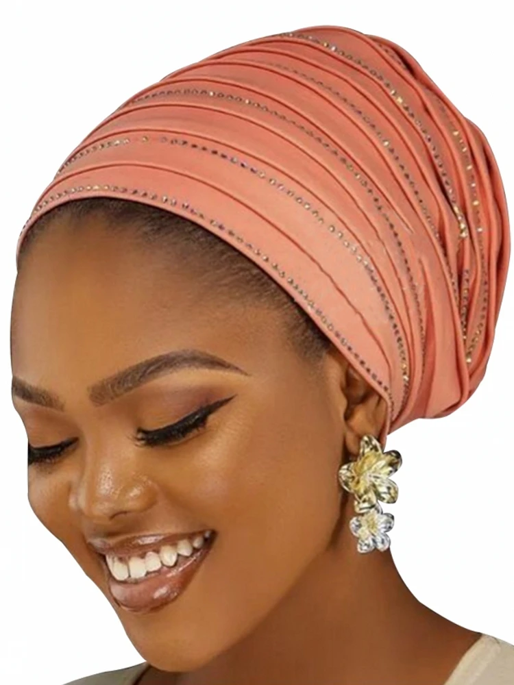 

Turban Caps Cross Ready To Wear Headscarf Bonnet Arab Head Wraps African Women Braid Turbans Auto Gele Headties 2022 Female