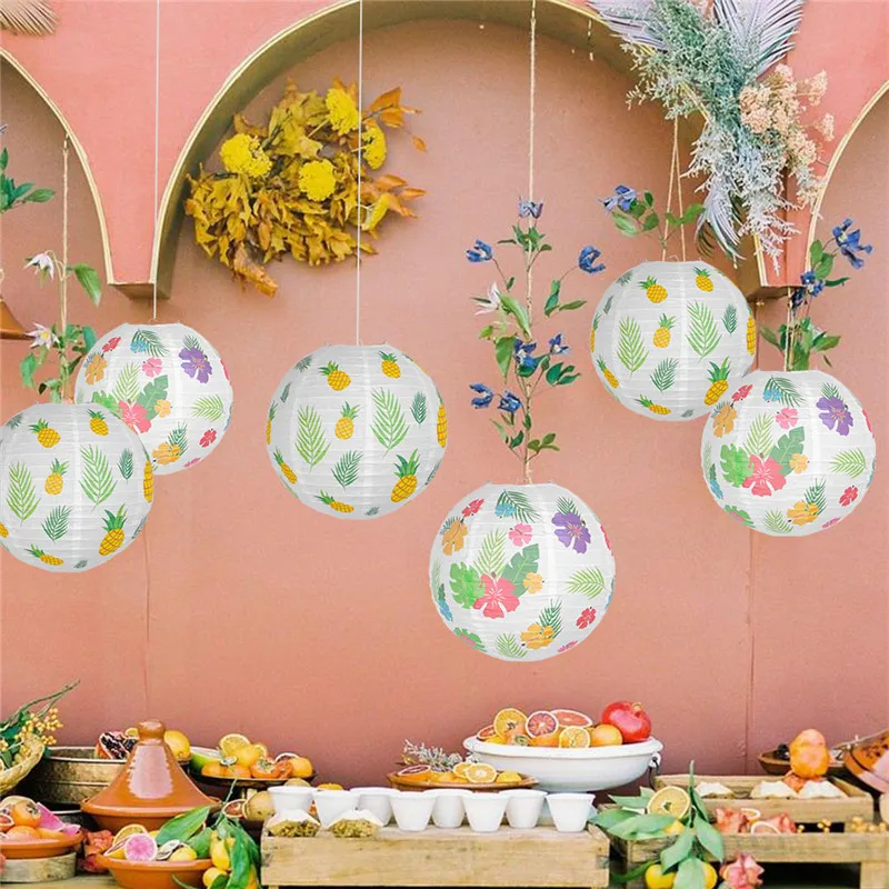 

Summer Party Decor Hawaiian Ceiling Parti Paper Lantern Aloha Wedding Birthday Party Hawaii Flamingo Party Tropical Pineapple