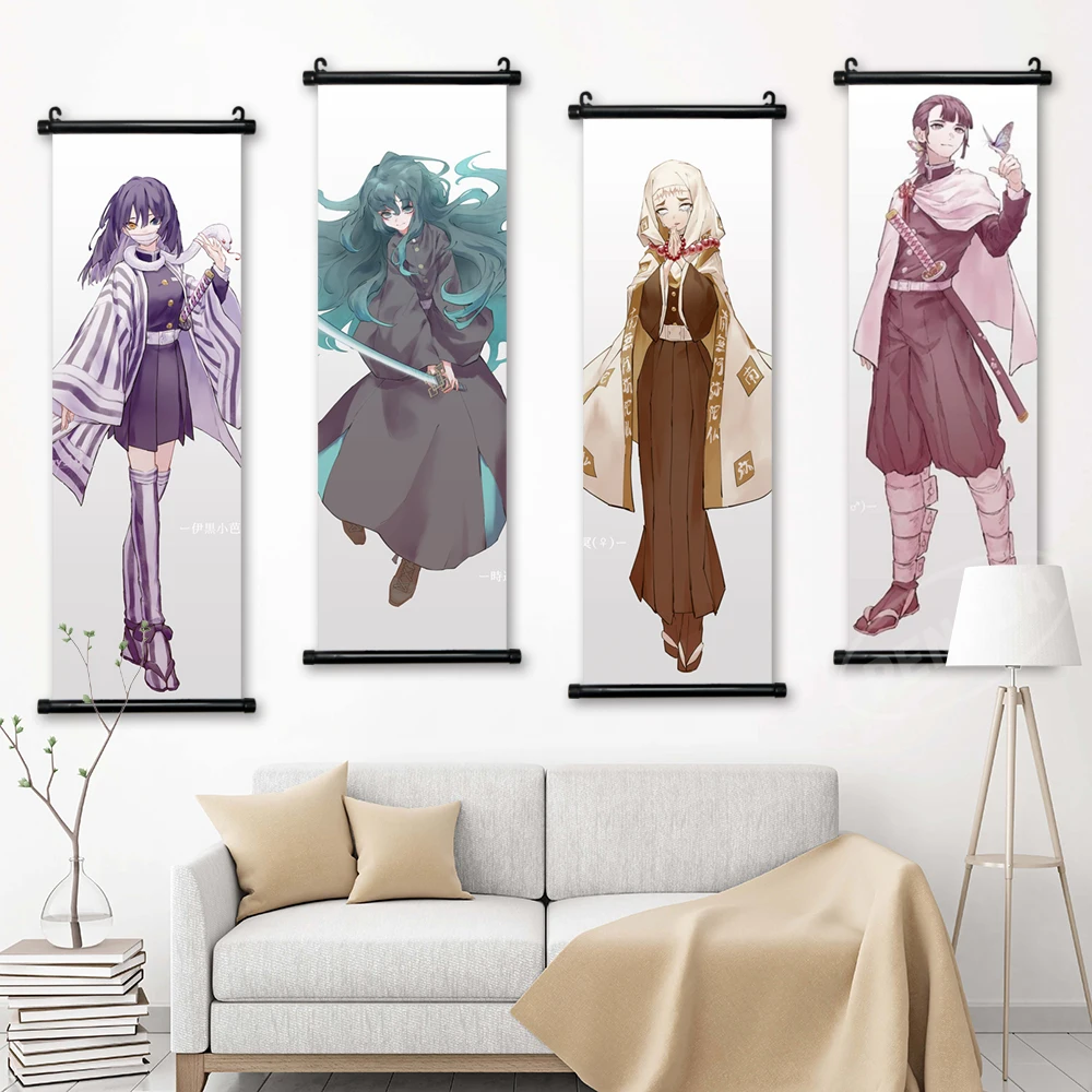 

Home Decoration Anime Wall Art Demon Slayer Picture Scroll Hanging Painting Tomioka Giyuu Print Canvas Poster For Living Room