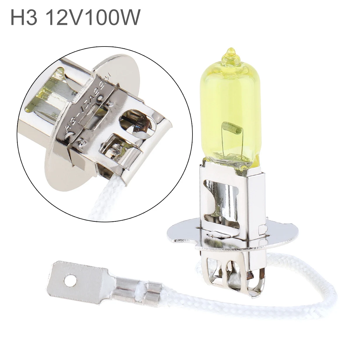 

12V H3 2500K 100W Желтый свет Супер яркий автомобильный ксеноновый галогенный светильник Автоматическая передняя фара Противотуманная лампа Стайлинг автомобиля Лампа головного света