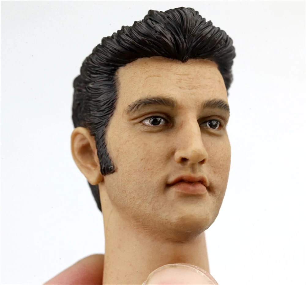 

Best Sell 1/6th Young Version In Memory Of Elvis Presley Singer Male Head Sculpture With Connector Model For 12inch Body Doll