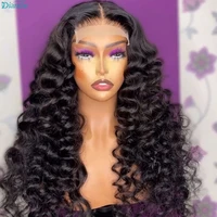 loose deep wave wig 5x5 lace closure wig transparent lace frontal wigs for women human hair pre plucked dianthe human hair wigs