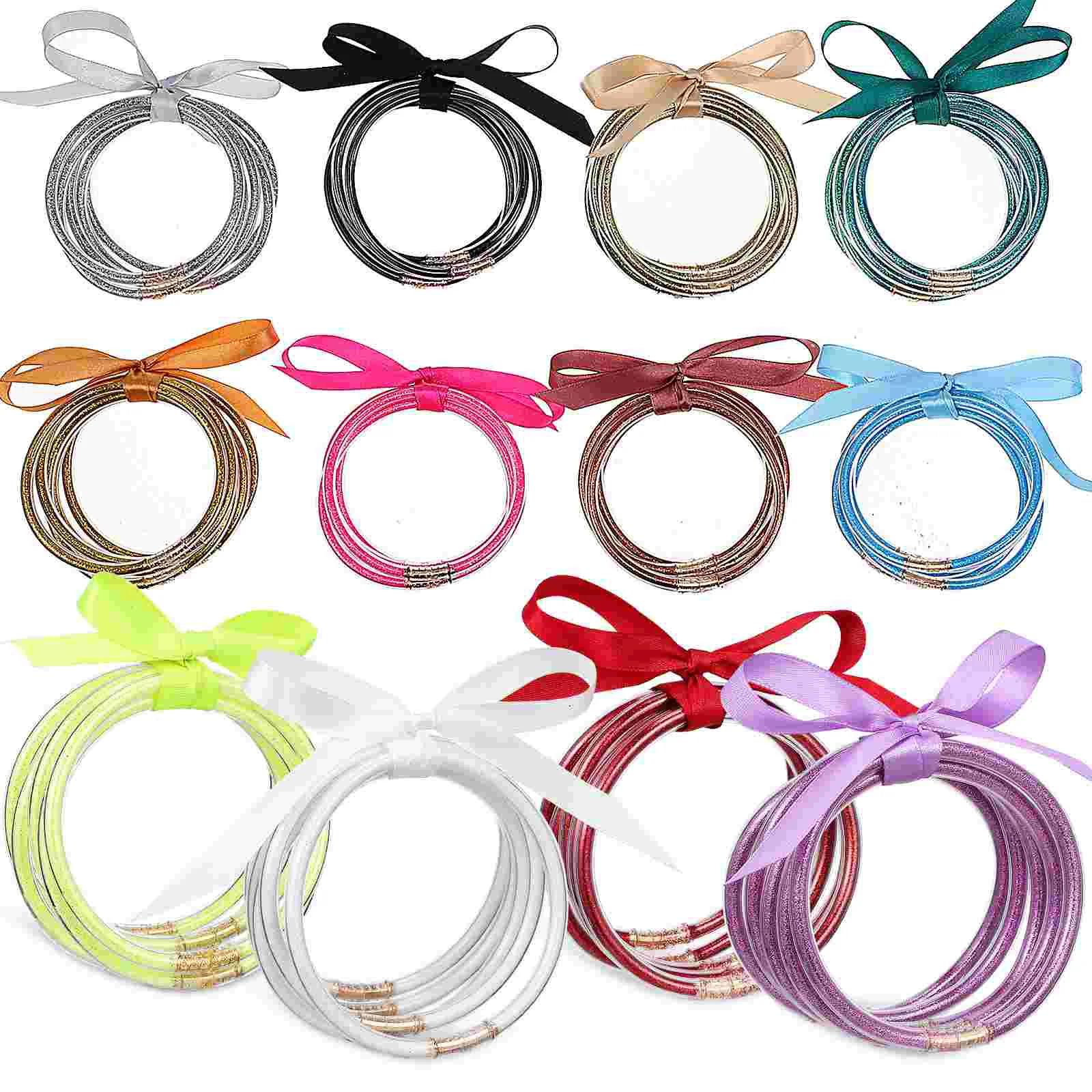 

60 Pcs Bracelet Silicone Bracelets Jewelry Wrist Jelly 80s Silica Gel Miss Women