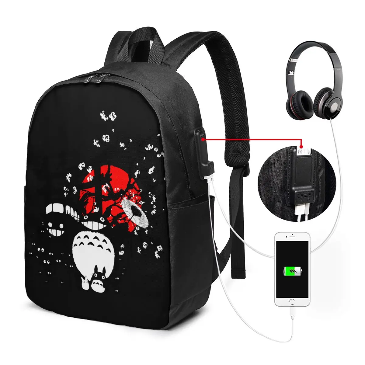 

Men Women Japan Spirits Backpack Teenage Travel School Bags Ghibli Studio Hayao Miyazaki Totoro Large Capacity Bagpack