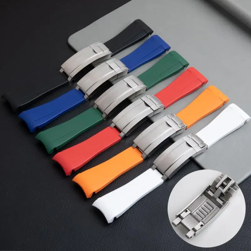 Ремешок NFR мягкий цветной для часов ремешок 20/21 мм Submariner Explorer 216570 GMT OYSTERFLEX Daytona Slider