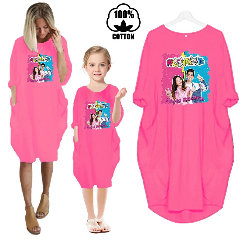 

Me Contro Te Dress Kids Family Matching Outfits Mommy and Daughter Homewear Children Princess Dresses Teen Girls Cartoon Clothes