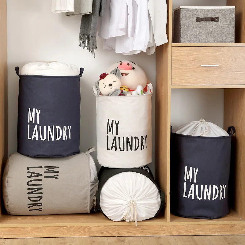 

Large Capacity Foldable Laundry Basket Cotton Linen Laundry Basket Clothes Storage Bag Children Toy Storage Bucket Waterproof