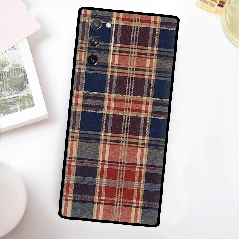Теплый клетчатый чехол в шотландскую клетку для Samsung Galaxy S24 Ultra S21 S22 S23 Plus S20 FE S8 S9 S10