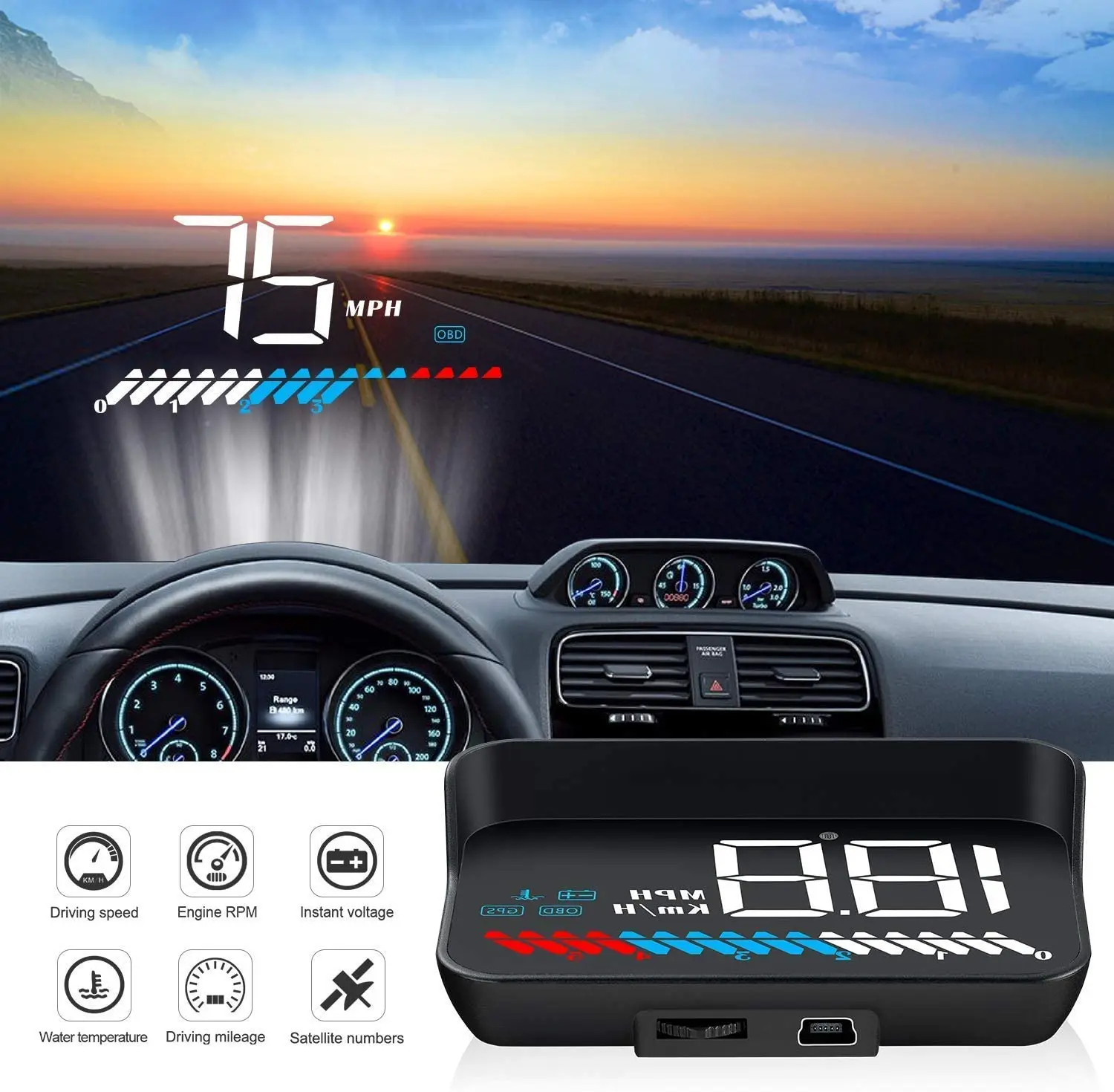 Hud спидометр. Hud дисплей. приложение монитор obd car. overspeed alarm. car speed display.