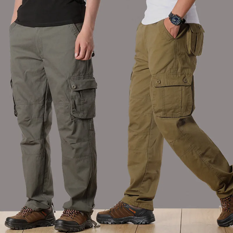 

Spring Autumn Men Cargo Pants Mens Casual Multi Pockets Military Tactical Pants Men Outwear Army Straight Pants Long Pants