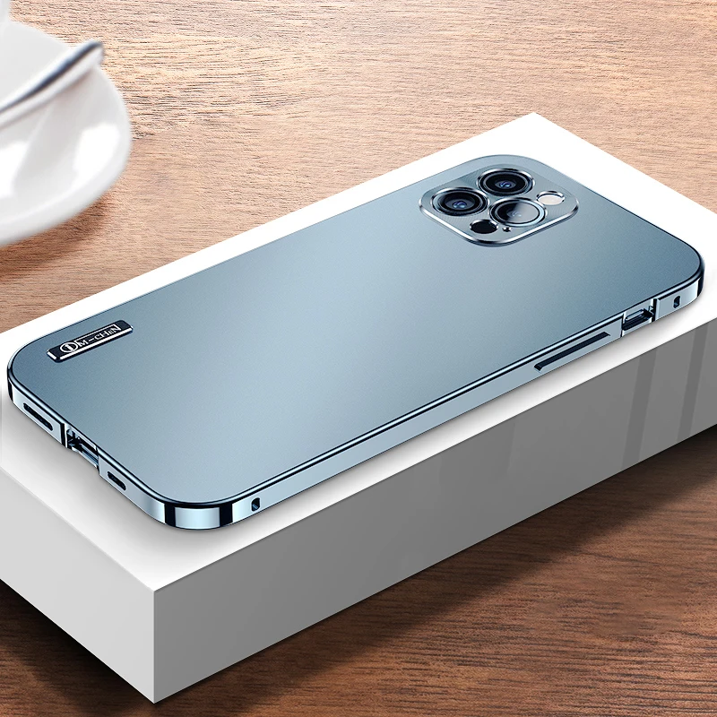 

Magnetic Metal For iPhone 13 12 11 Pro Max Case Shockproof Matte Titanium Alloy Ultrathin Cover Funda for iPhone 13 Pro Case