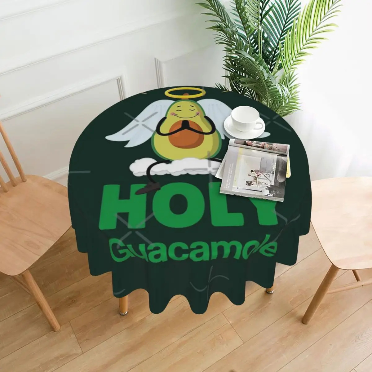 

Забавная скатерть авокадо Holy Guacamole диаметром 60 дюймов 152 см устойчивая к морщинам Защитная скатерть для дома/улицы