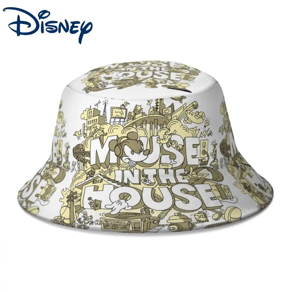 

Summer Mickey Mouse Mouse In The House Bucket Hat for Women Men Disney Outdoor Travel Foldable Bob Fishing Fisherman Hat Panama