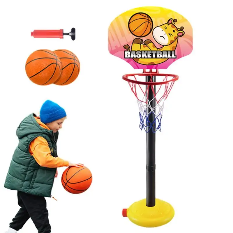 

Kids Basketball Hoop And Stand Basketball Stand Set With Adjustable Height Educational Toy For Basement Garage Kindergarten