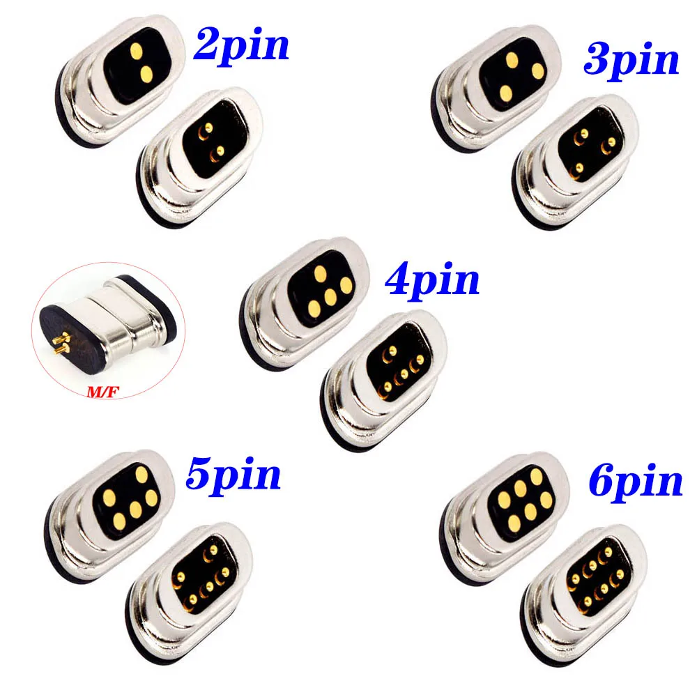 2A Водонепроницаемый магнитный разъем Pogo Pin 2P 3P 4P 5P 6P Pogopin Мужской Женский 2,5 мм Пружинная розетка постоянного тока