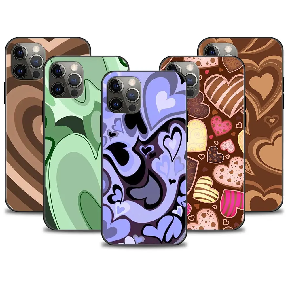 

Heart Circle for Apple iPhone 13 Pro Max 12 Mini Silicone Capa 7 8 Plus 6 6S+ 5 5S X XS XR Phone Case iPhone 11 Shell Cell Casp