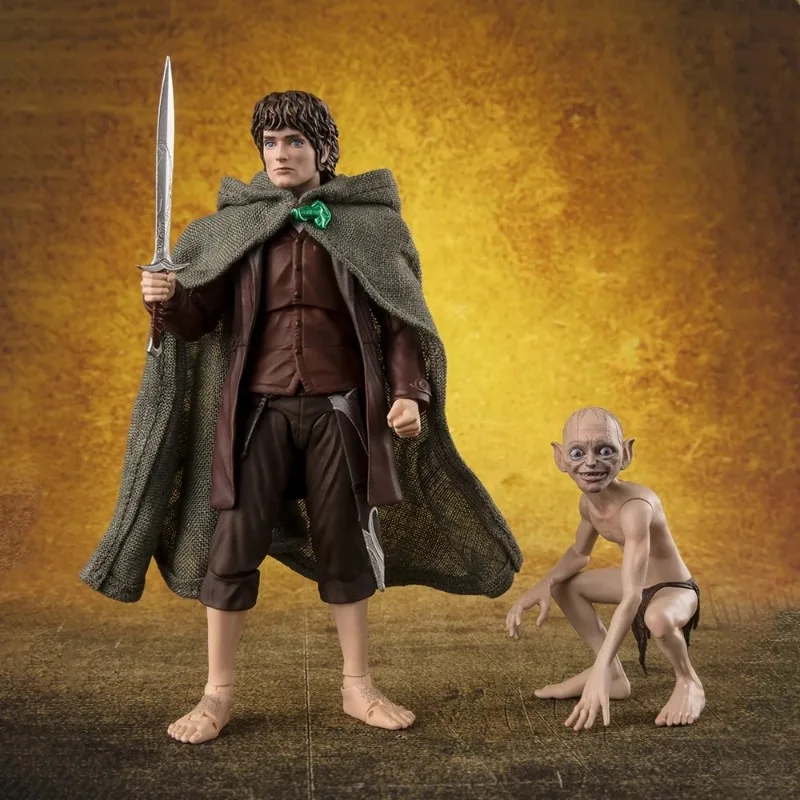 Фото В наличии: Коллекционные фигурки Bandai SHFiguarts по аниме «Властелин колец» — Фродо Бэггинс, Голлум, Арагорн. Модели игрушек, подарок. DT №2