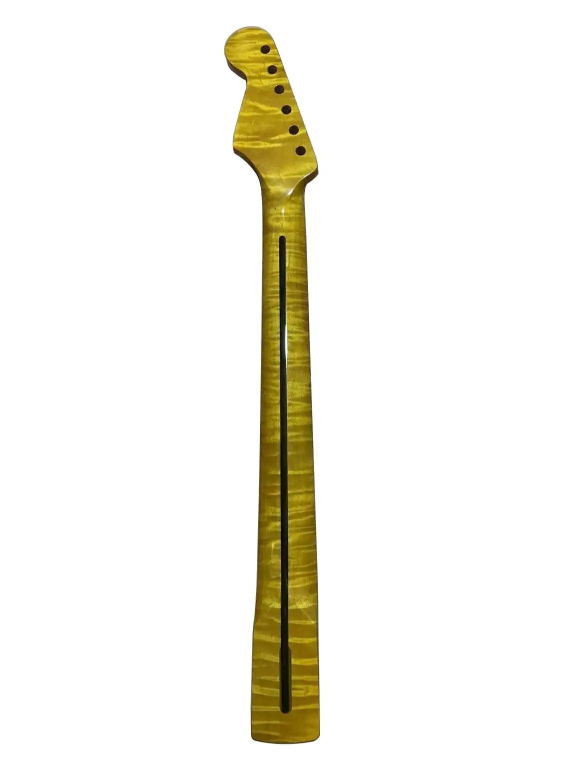 AAA Level 21Frets One Piece Tiger Flame Material Maple Glossy Yellow Paint ST Electric Guitar Neck Replacement Accessories Parts enlarge