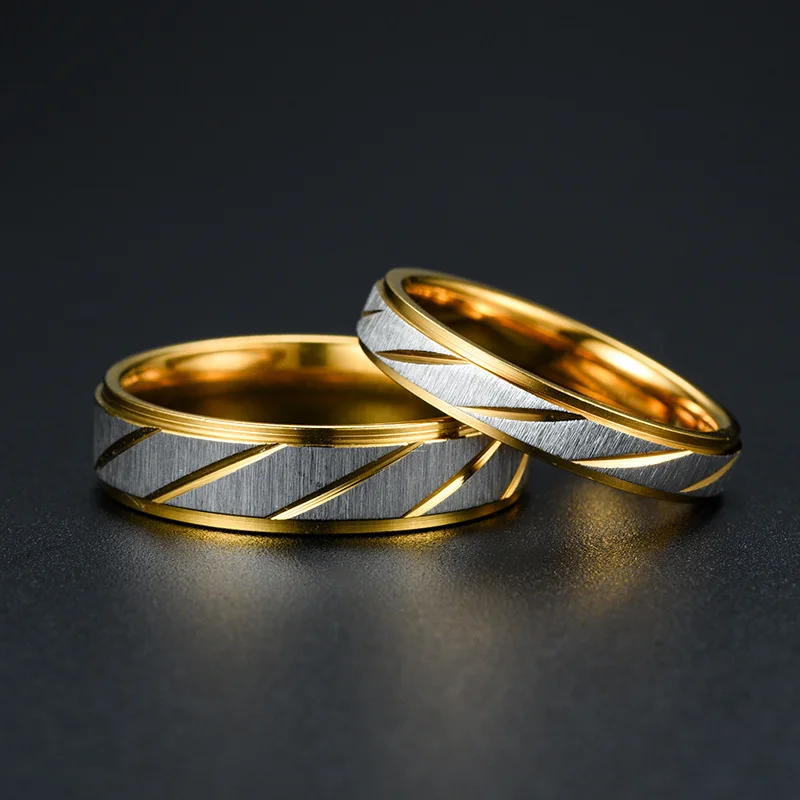 Уникальные парные кольца с волнистым узором для мужчин и женщин, высококачественное кольцо из нержавеющей стали, обручальные кольца, ювели...