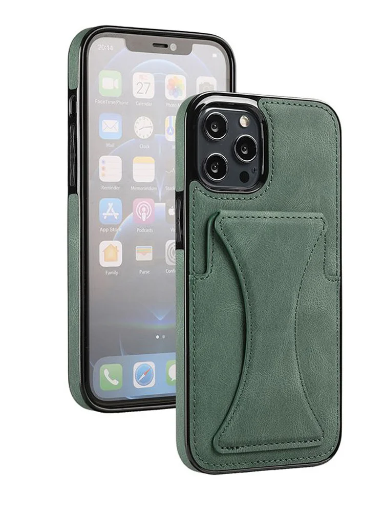 

Funda de cuero con ranura para tarjeta para móvil, carcasa de lujo con soporte para Iphone 11, 12 Pro Max, 12 Mini, 7, 8 Plus,