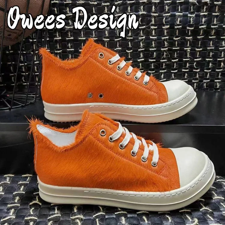 Кроссовки omenin из конской кожи повседневные туфли на шнуровке плоская подошва