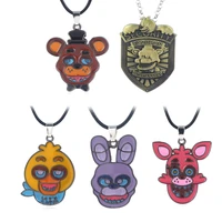 game fnaf freddy necklace bonnie foxy chica figure pendant necklace for women men kids jewelry gift