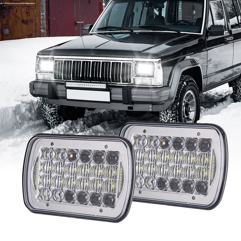 

Автомобильный квадратный светодиодный налобный фонарь 5x7 дюймов, лампа головного света для джипа Cherokee XJ Wrangler 4X4, дальность вращения 6x7 дюймов