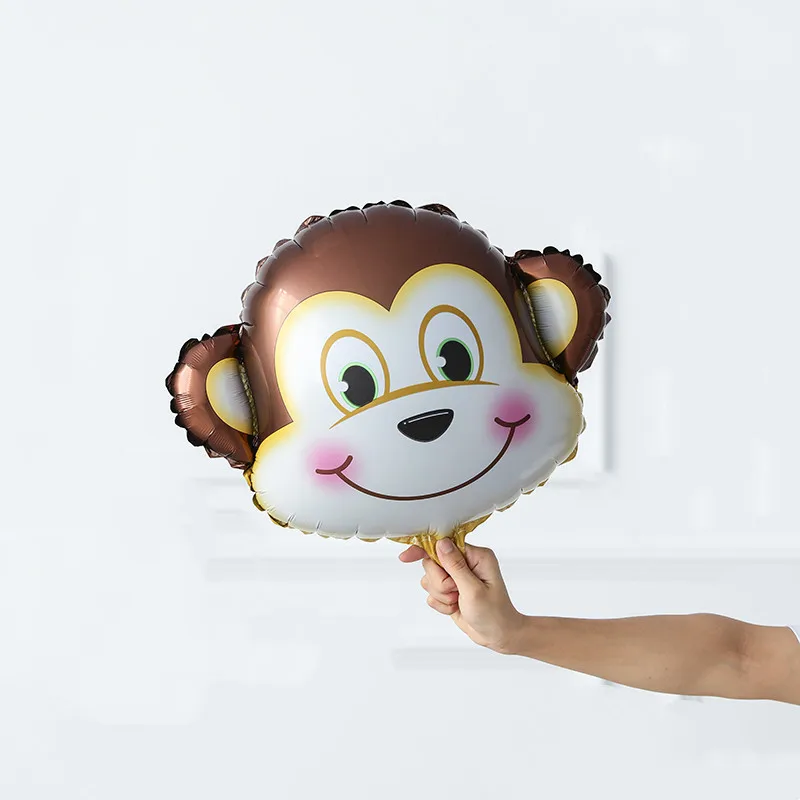 1 Set Jungle Animal Monkey Lion Tiger Foil Balloons 32inch Number Globos Safari Wild One Kids Birthday Party Baby Shower Decor images - 6