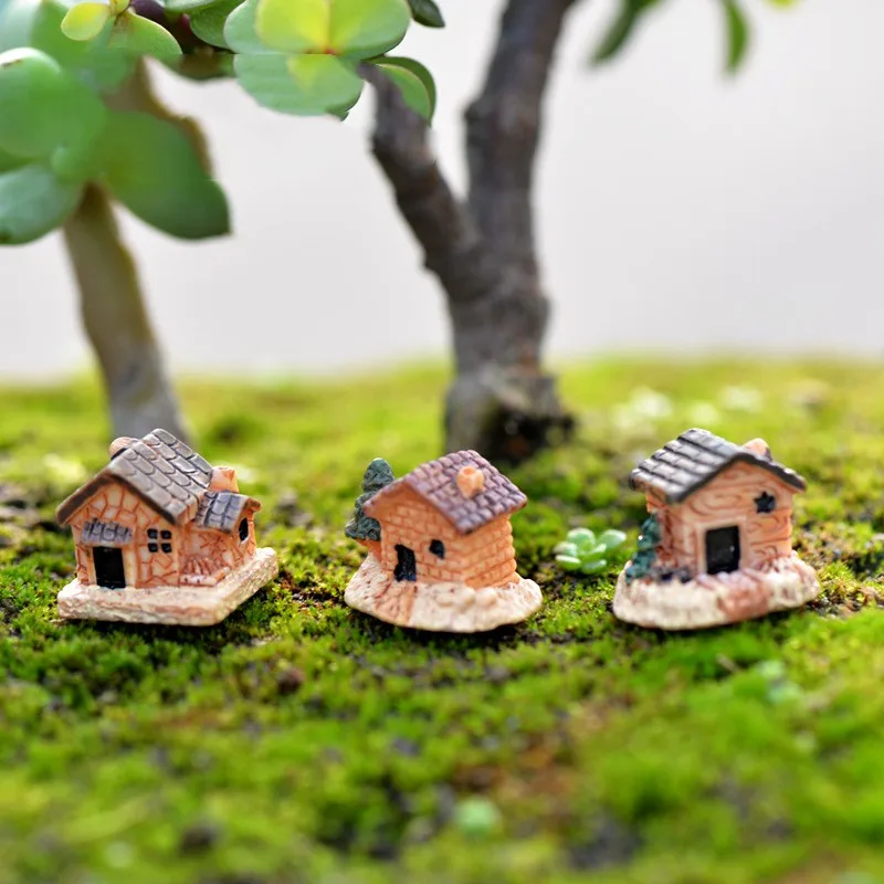 

Zakka Love Sea Fence House Micro Landscape Decorative Accessories Resin Cottage Ornaments