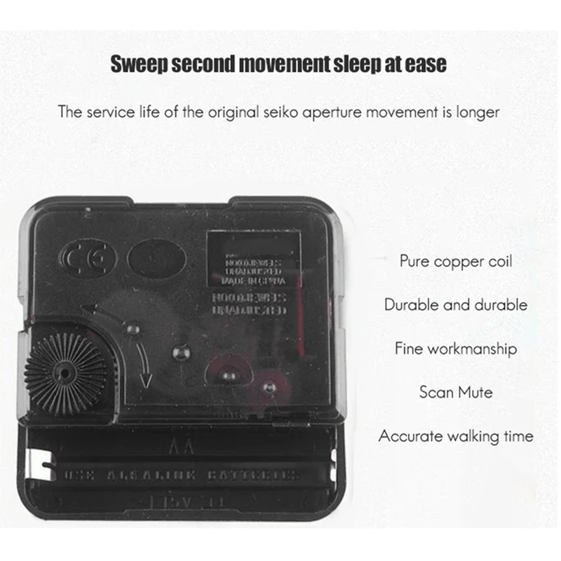 

6 Pcs Silent Scanning Clock Mechanism Quartz Needles Kit Practical Movement Repair Hands Set Clockwork Movement Black