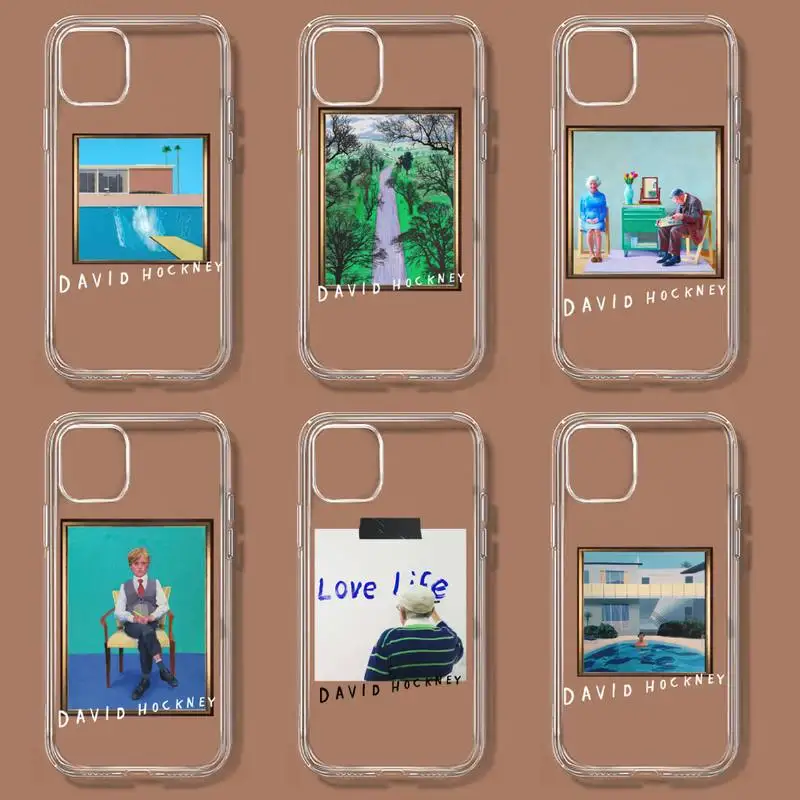 

David Hockney Art Painting Phone Case For Samsung GalaxyS20 S21 S30 FE Lite Plus A21 A51S Note20 Transparent Shell