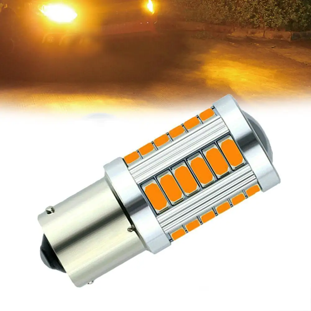 

2 шт., автомобильные светодиодсветодиодный лампы 1156PY 7507 PY21W BAU15S 33 SMD 5630