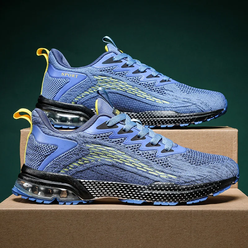 Мужские кроссовки с воздушной подушкой сетчатые классическая спортивная обувь