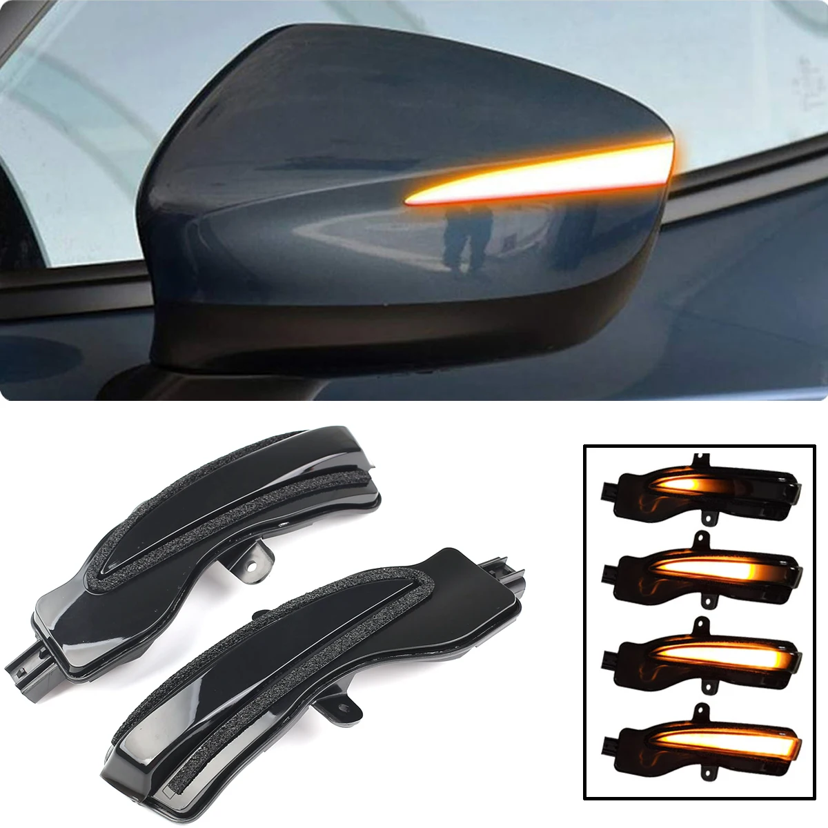 Светодиодный Динамический указатель поворота боковой зеркальный индикатор