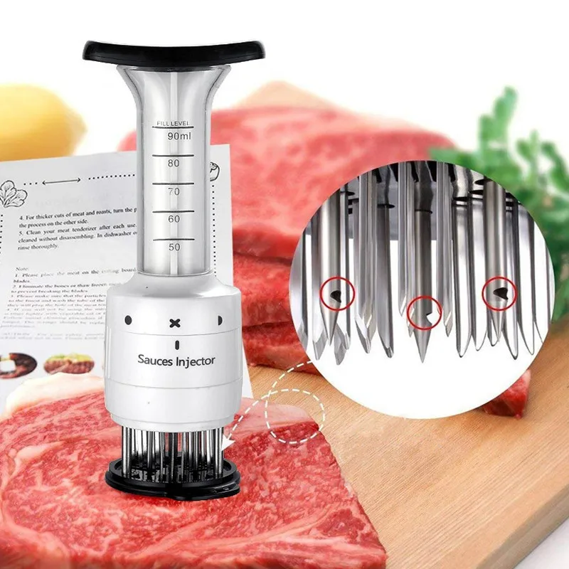 

Meat Tenderizer Needle ABS+Stainless Steel Steak Chicken Meat Injector Marinade Flavor Syringe Kitchen Gadgets Meat Tools