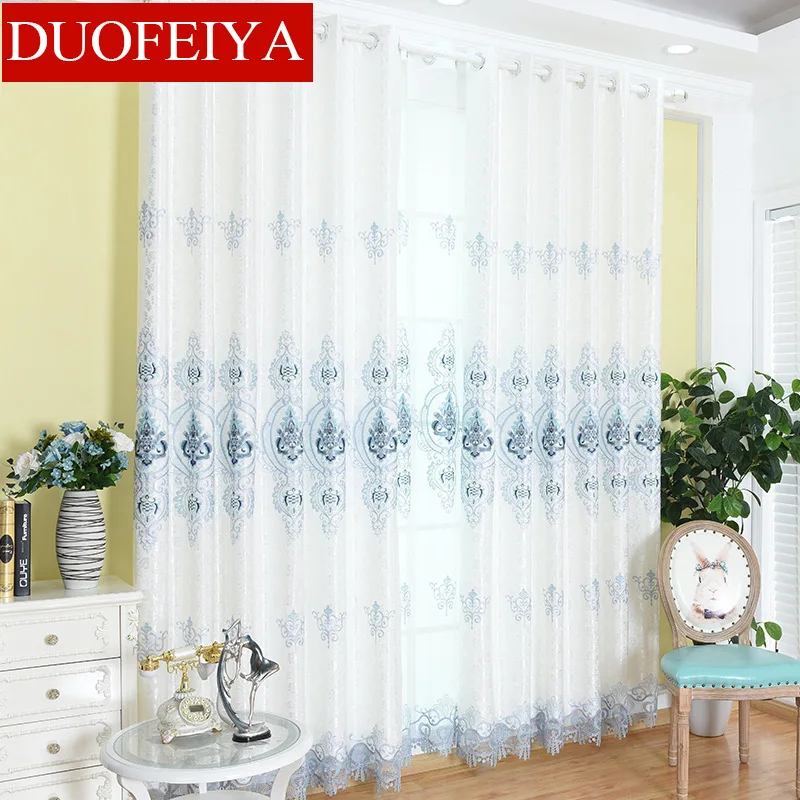 

New Water-soluble Embroidery Shade Curtains for Living Dining Room Bedroom.