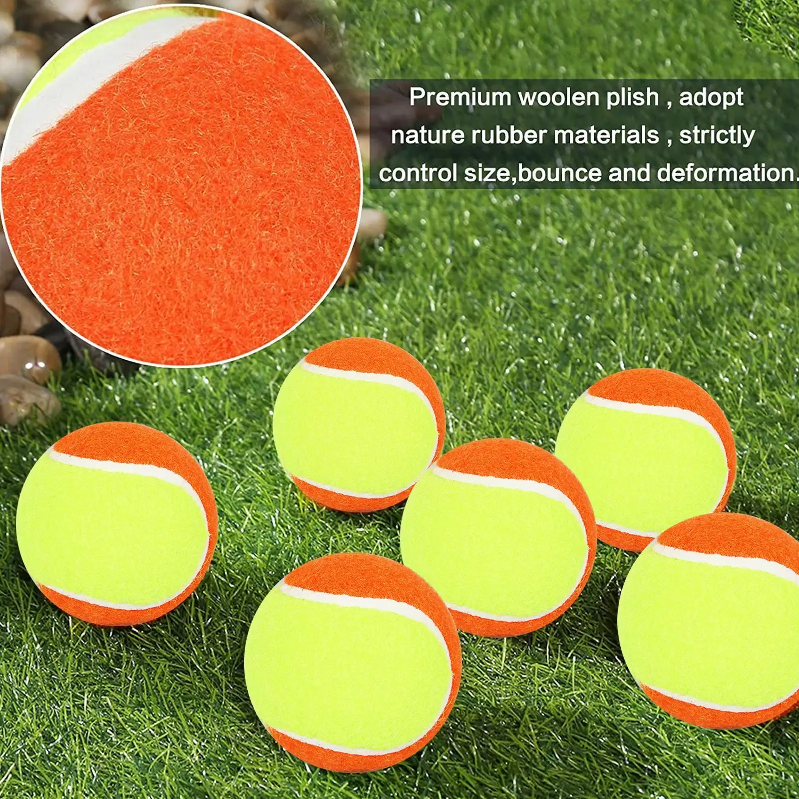 

6CM Kids Soft Training Beach Tennis Ball Rubber Material Outdoor Orange Yellow Balls Toy Tennis Sports Color E6B8