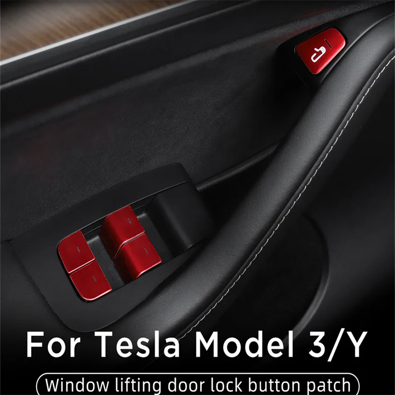 

Для Tesla Model 3 Model Y 2017-2023 кнопка переключения автомобильного стекла декоративная наклейка дверная кнопка стикер model3 аксессуары для интерьера
