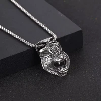hip hop fashion skull pendant domineering tiger head titanium steel stainless steel necklace wholesale jewelry