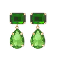 miyouke new design jewelry for women fashion crystal drop earrings luxury square shape water drop stud earrings for women