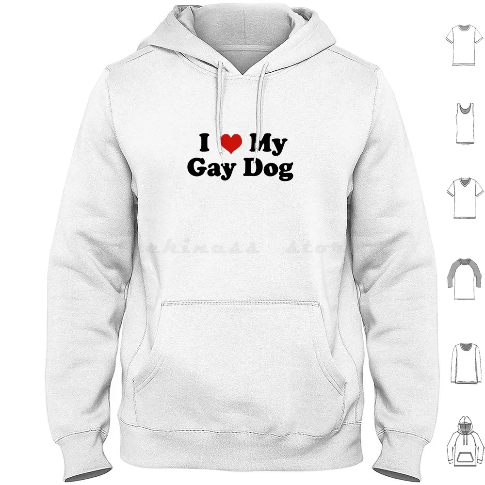 

I Love My Dog Hoodie cotton Long Sleeve Love My Dog Pet Animal Puppy Brother Bro Sibling Parents Parent Mom Dad Son Daughter