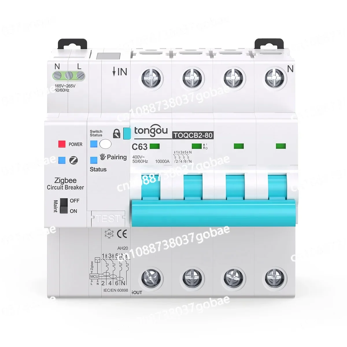 API 4P 63A Zigbee измерительный автоматический выключатель Smart Life таймер дистанционное