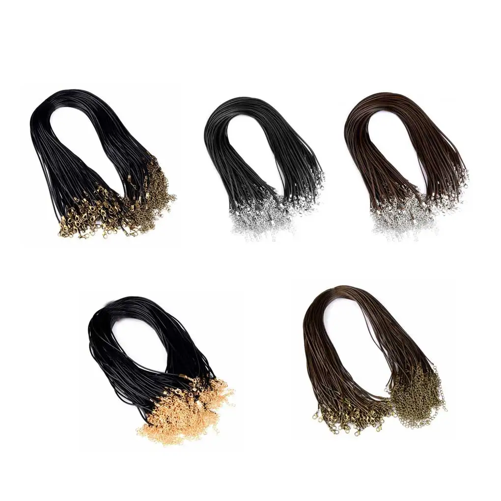 

100 Pieces Necklace Rope Simple Design Portable Reusable Adjustable Wire Jewelry Making Cord Handicraft Black Gold
