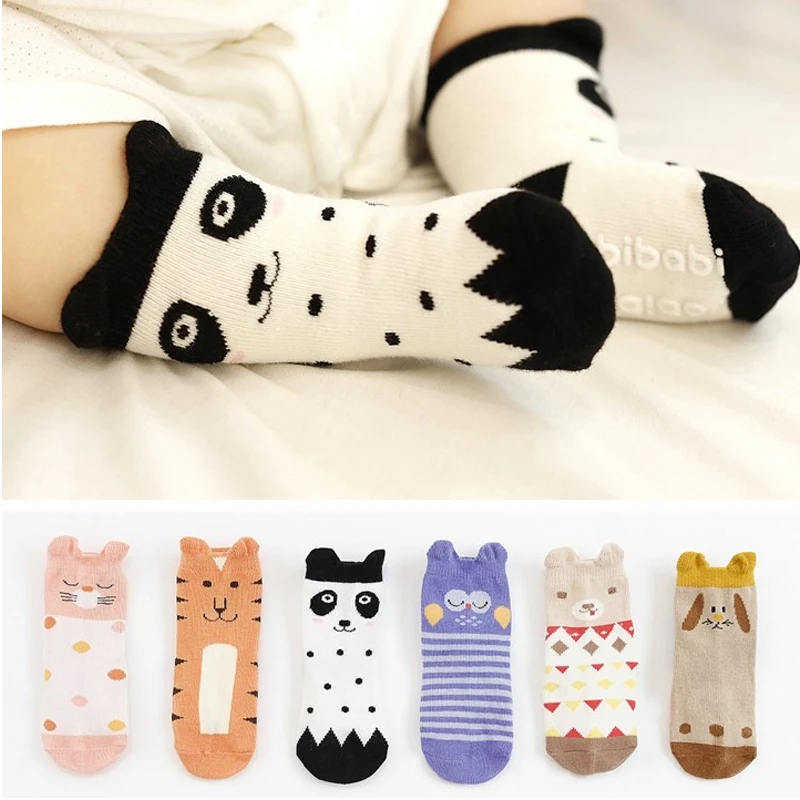 

1 Pairs Cute Cotton Socks for Newborn Baby Infant Boys Anti-Slips Floor Socks 0-3Y Kids Animals Design Children's Sock for Girls